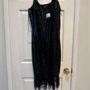 5/$20 Black Sequin Fringe Dress